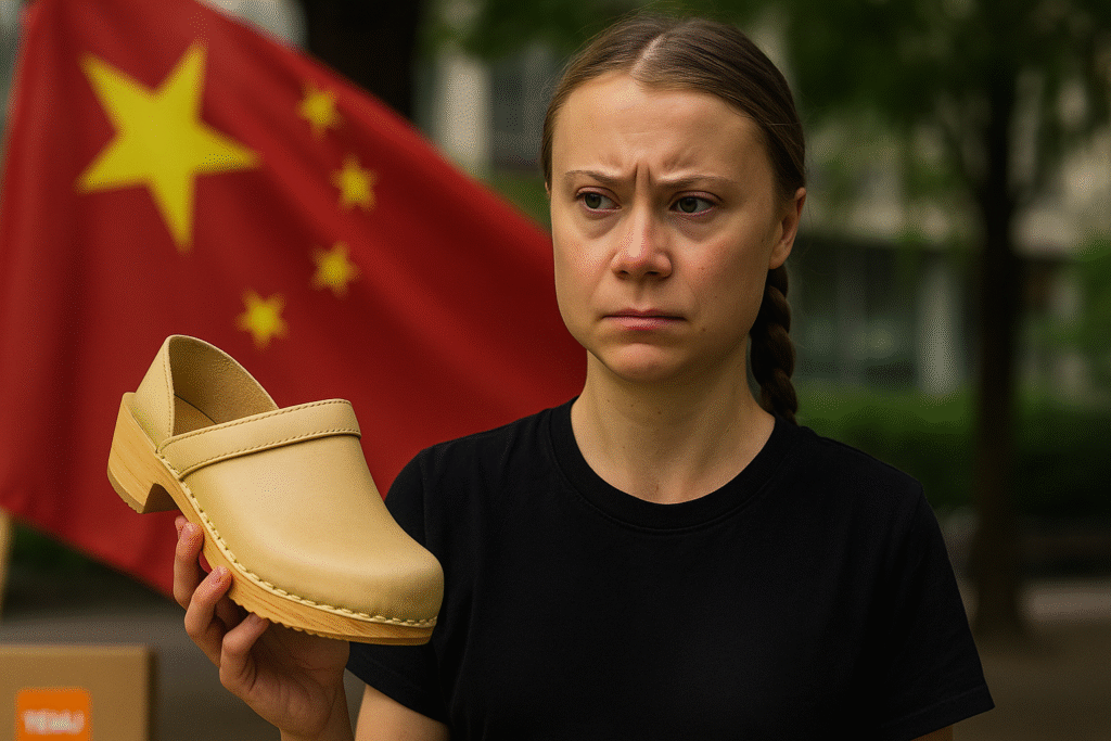 Greta Thunberg Chinese-Temu clogs